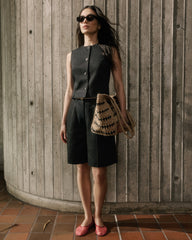 Linen-Blend High-Rise Bermuda Shorts rw&co Special Offer