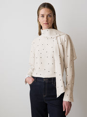 Long-Sleeve Popover Blouse with Scarf Neckline rw&co Exclusive Sale Price