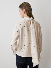 Long-Sleeve Popover Blouse with Scarf Neckline rw&co Exclusive Sale Price
