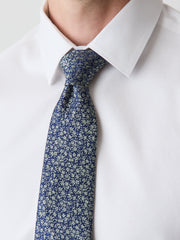 Blue Regular Tie with Floral Pattern rw&co Exclusive Sale Price