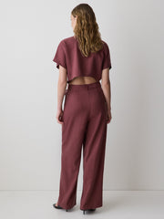 Short-Sleeve Wide-Leg Jumpsuit with Cut-Out Detail rw&co Exclusive Sale Price