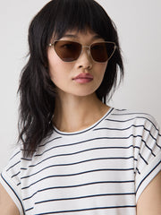 Cat Eye Metal Sunglasses rw&co On Sale