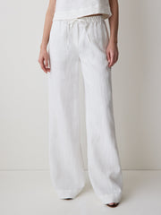 Linen Mid-Rise Wide-Leg Pant rw&co Great Value Deal