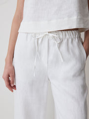 Linen Mid-Rise Wide-Leg Pant rw&co Great Value Deal