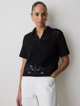 Short-Sleeve Crochet Polo Top rw&co Limited Time Discount