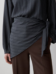 Long-Sleeve Popover Blouse with Scarf Neckline rw&co Great Value Deal