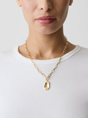 Stainless Steel Necklace with Organic Pendant rw&co Great Value Deal