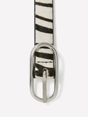 Leather Belt with Zebra Print rw&co Exclusive Sale Price