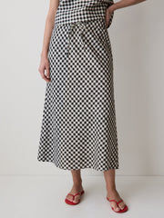 Linen-Blend Straight Midi Skirt rw&co On Sale
