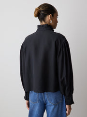Long-Sleeve Crew-Neck Blouse with Ruffles rw&co Limited Time Discount