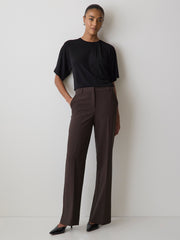 Short-Sleeve Crew-Neck Top with Pleated Detail rw&co On Sale