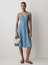 Denim Sleeveless V-Neck Midi Dress rw&co On Sale
