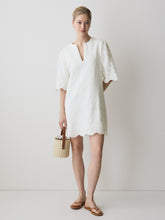 Split-Neck Flare Mini Dress with Embroideries rw&co Great Value Deal