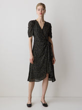 Short-Sleeve Chiffon Midi Dress with Lace Trim rw&co Special Offer