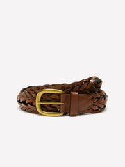 Braided Leather Belt with Metal Buckle rw&co Special Promo Price