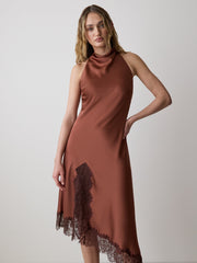 Sleeveless Cowl-Neck Dress with Asymmetrical Hem rw&co Special Offer