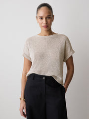 Extended-Sleeve Crew-Neck Relaxed-Fit Top rw&co Great Value Deal