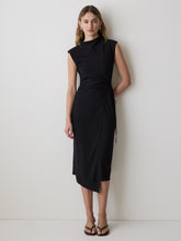 Extended-Sleeve Mock-Neck Midi Dress with Wrap Detail rw&co Exclusive Sale Price