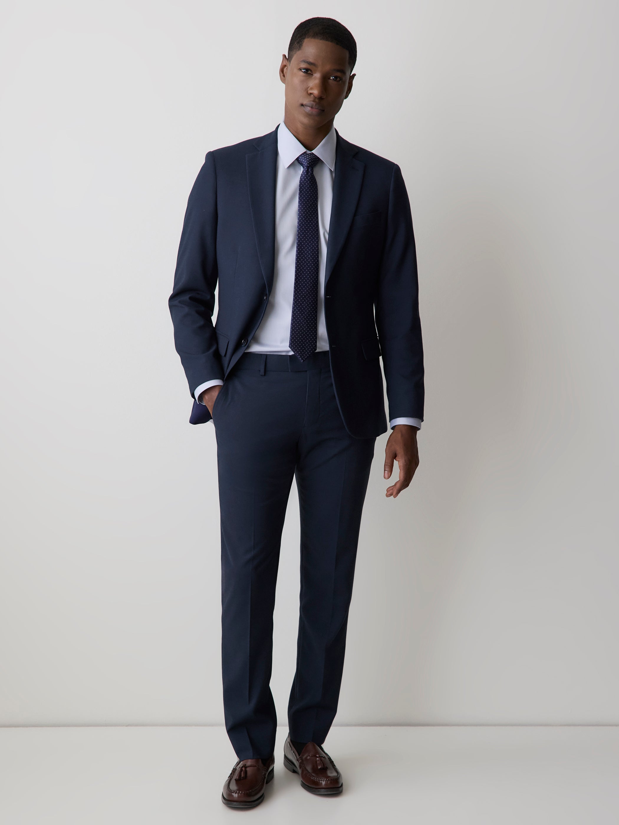 Essential Slim Fit Navy Suit Blazer rw&co On Sale