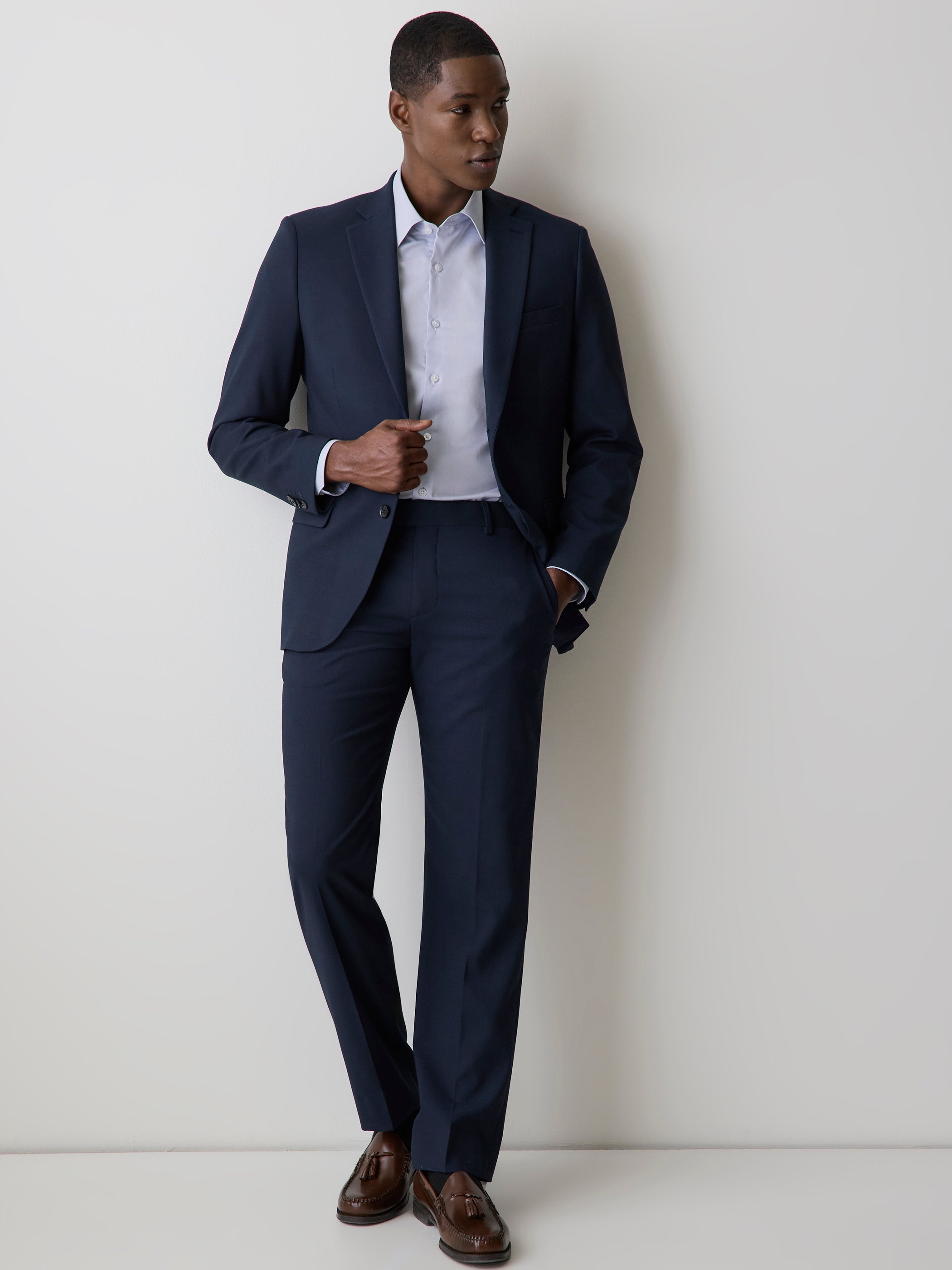 Essential Tailored Fit Navy Blue Suit Pant rw&co Special Promo Price