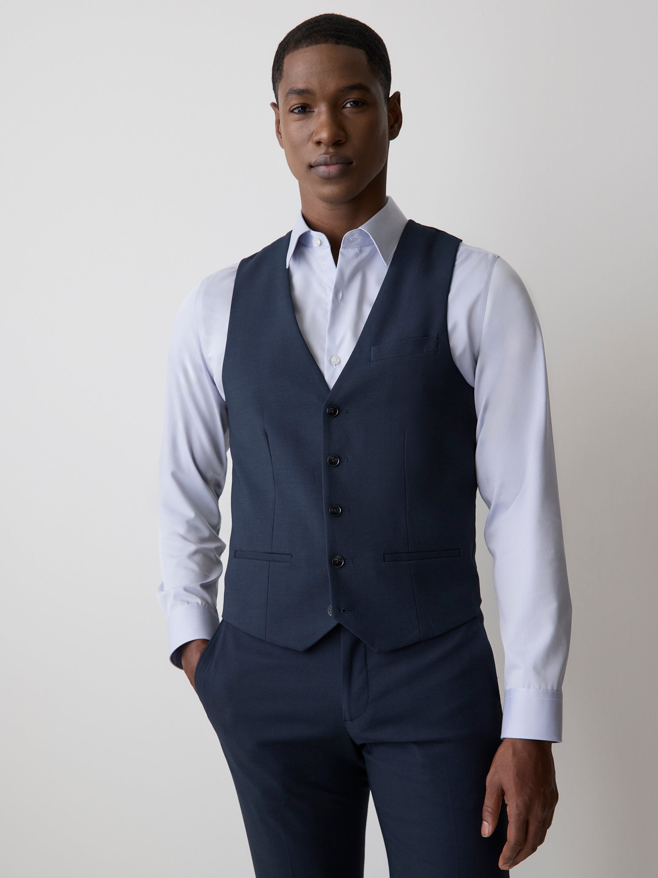 Essential Navy Suit Vest rw&co Limited Time Discount