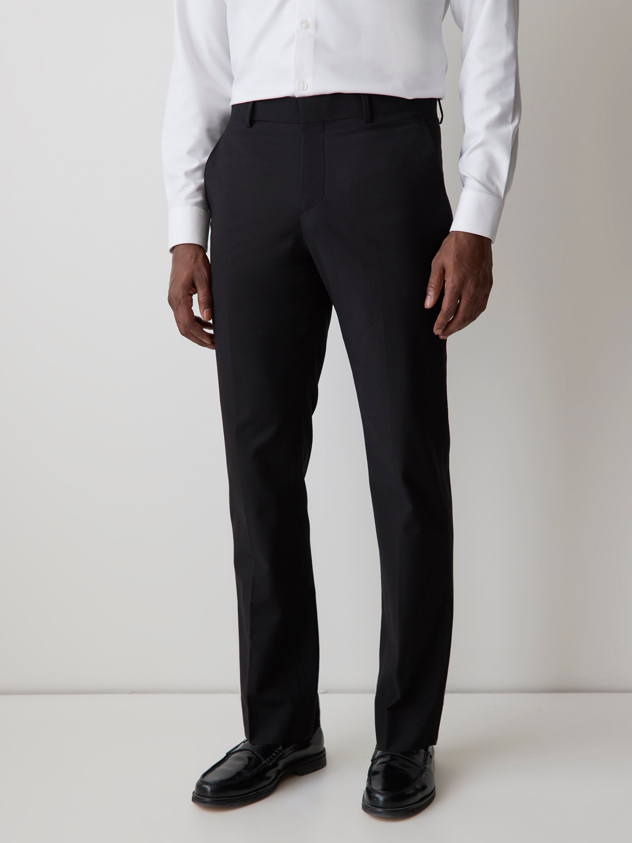 Essential Slim Fit Black Wool-Blend Suit Pant rw&co Exclusive Sale Price