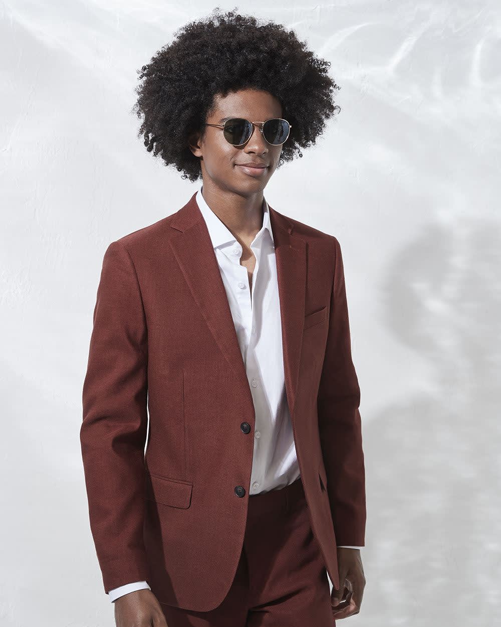 Slim Fit Stretch Linen Blazer rw&co Limited Time Discount