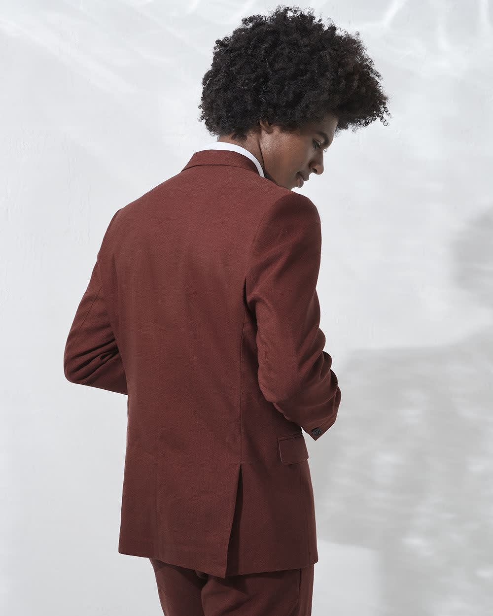 Slim Fit Stretch Linen Blazer rw&co Limited Time Discount