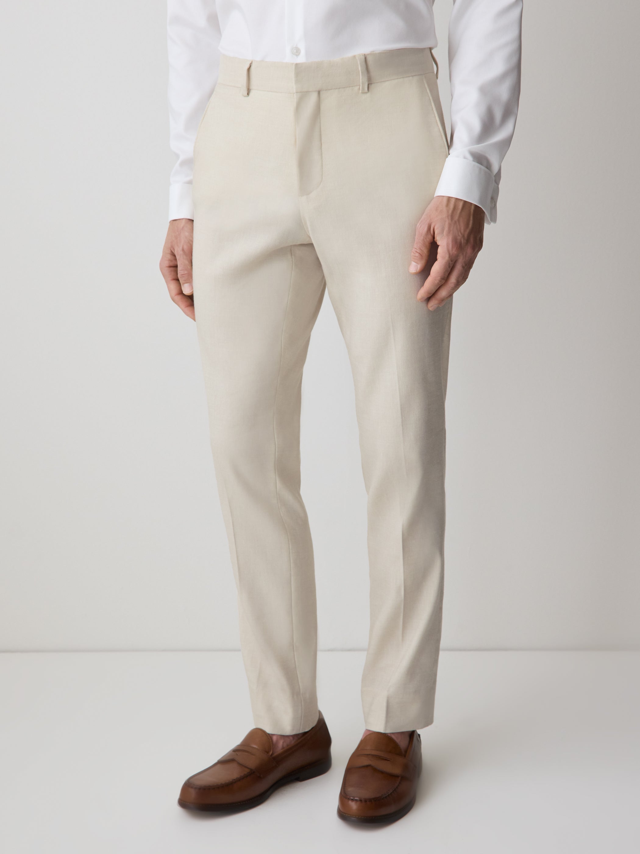 Slim Fit Stretch Linen Suit Pant rw&co On Sale