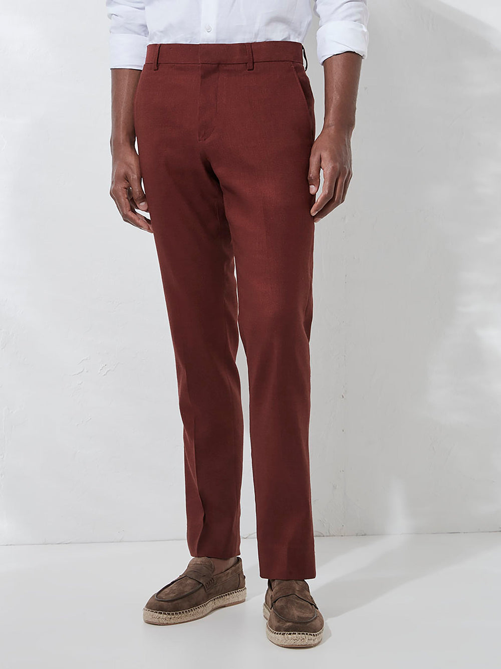 Slim Fit Stretch Linen Suit Pant rw&co On Sale