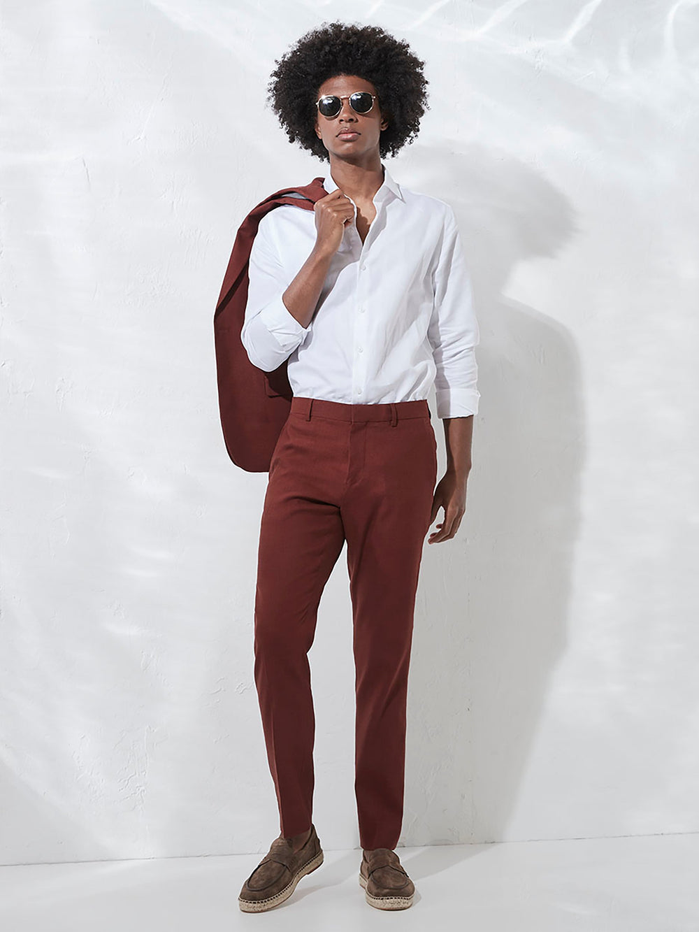 Slim Fit Stretch Linen Suit Pant rw&co On Sale