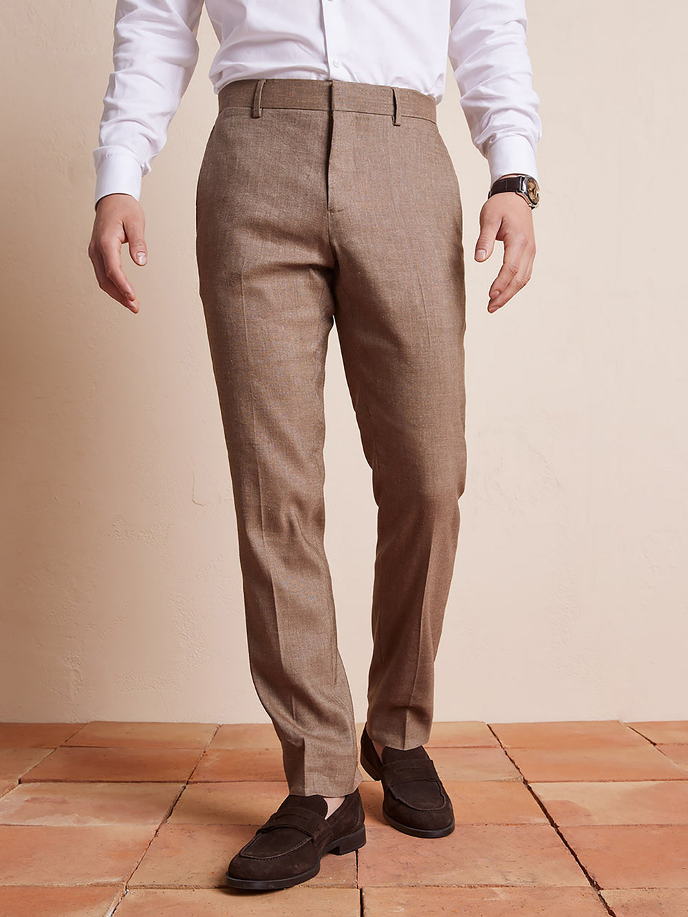 Slim Fit Stretch Linen Suit Pant rw&co On Sale