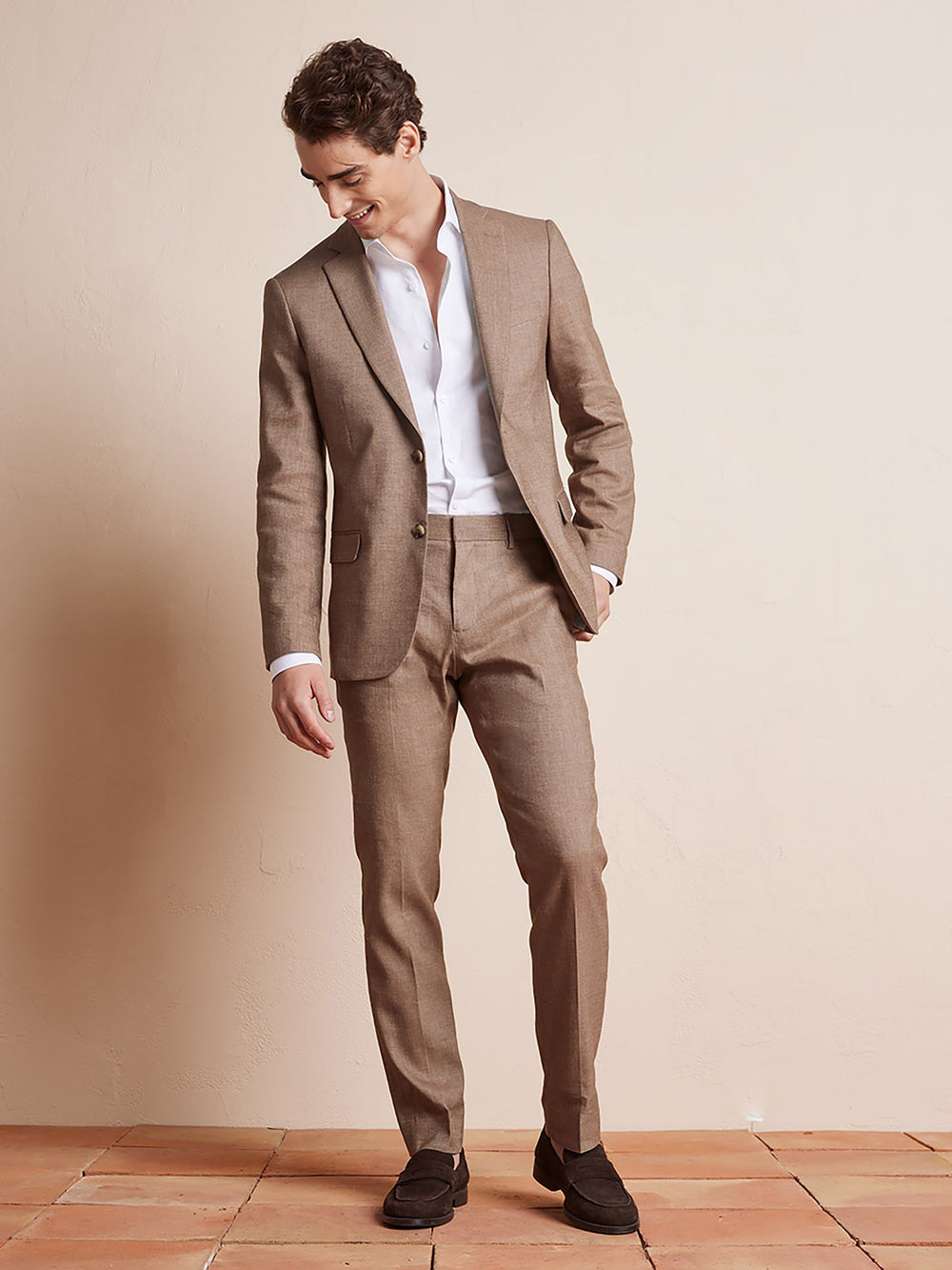 Slim Fit Stretch Linen Suit Pant rw&co On Sale
