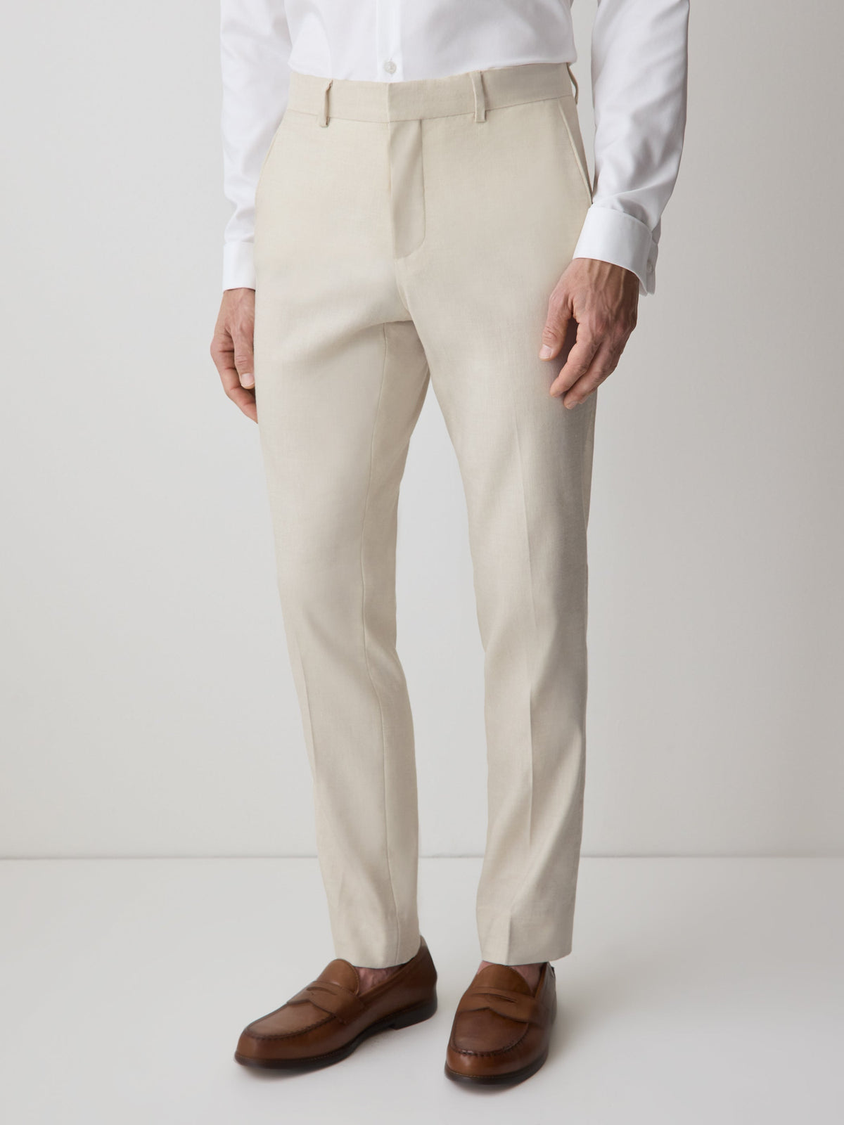Slim Fit Stretch Linen Suit Pant rw&co On Sale