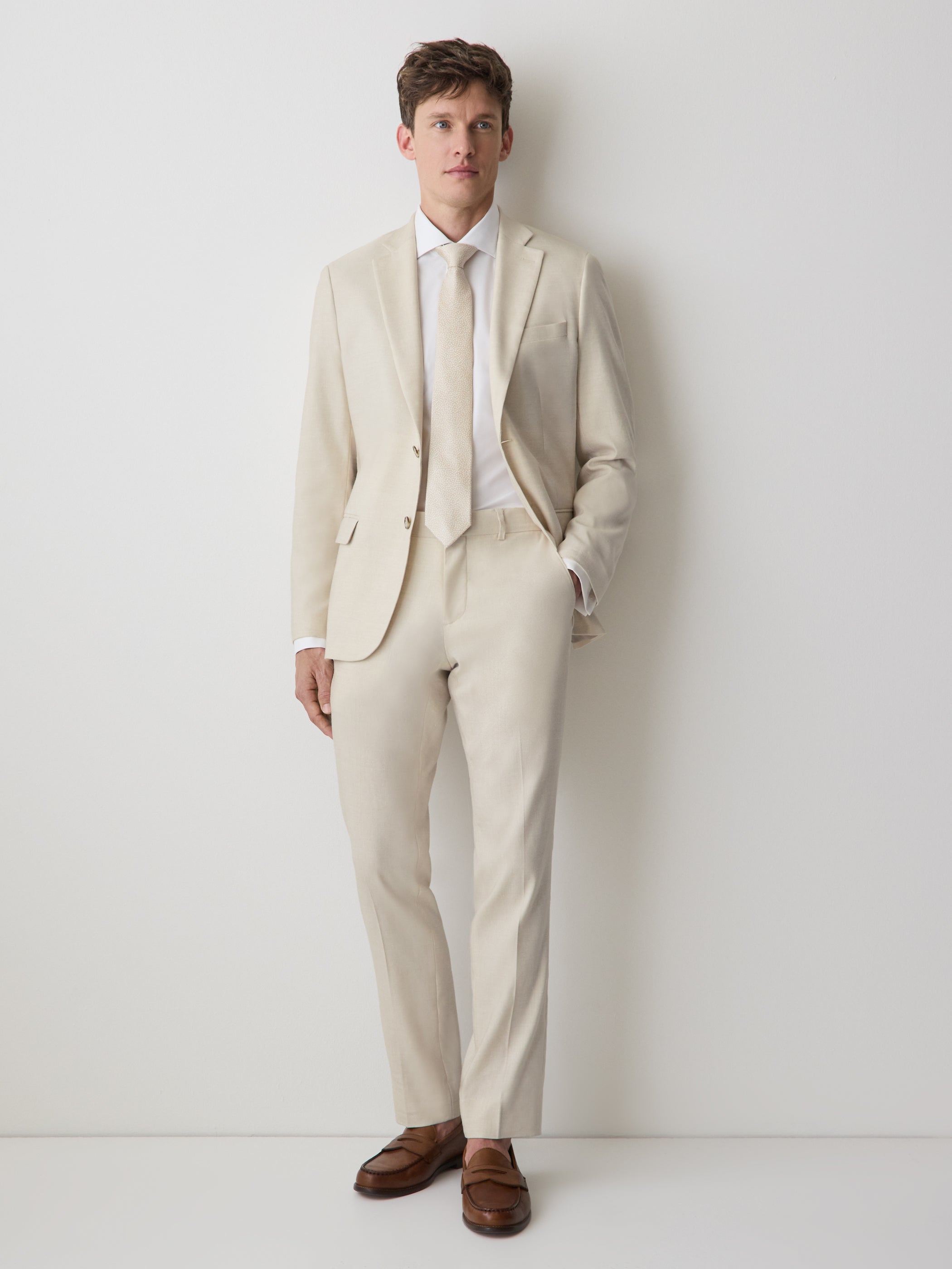 Slim Fit Stretch Linen Suit Pant rw&co On Sale