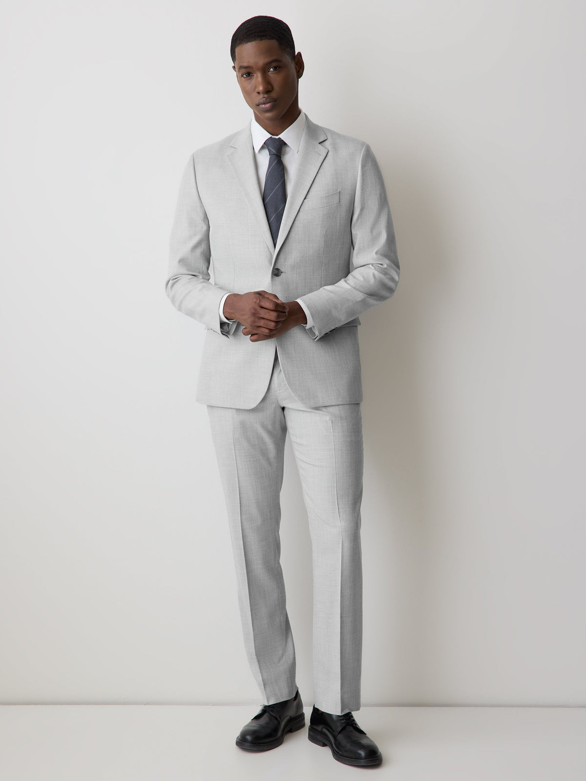 Essential Trailored Fit Light Grey Suit Blazer rw&co Special Offer