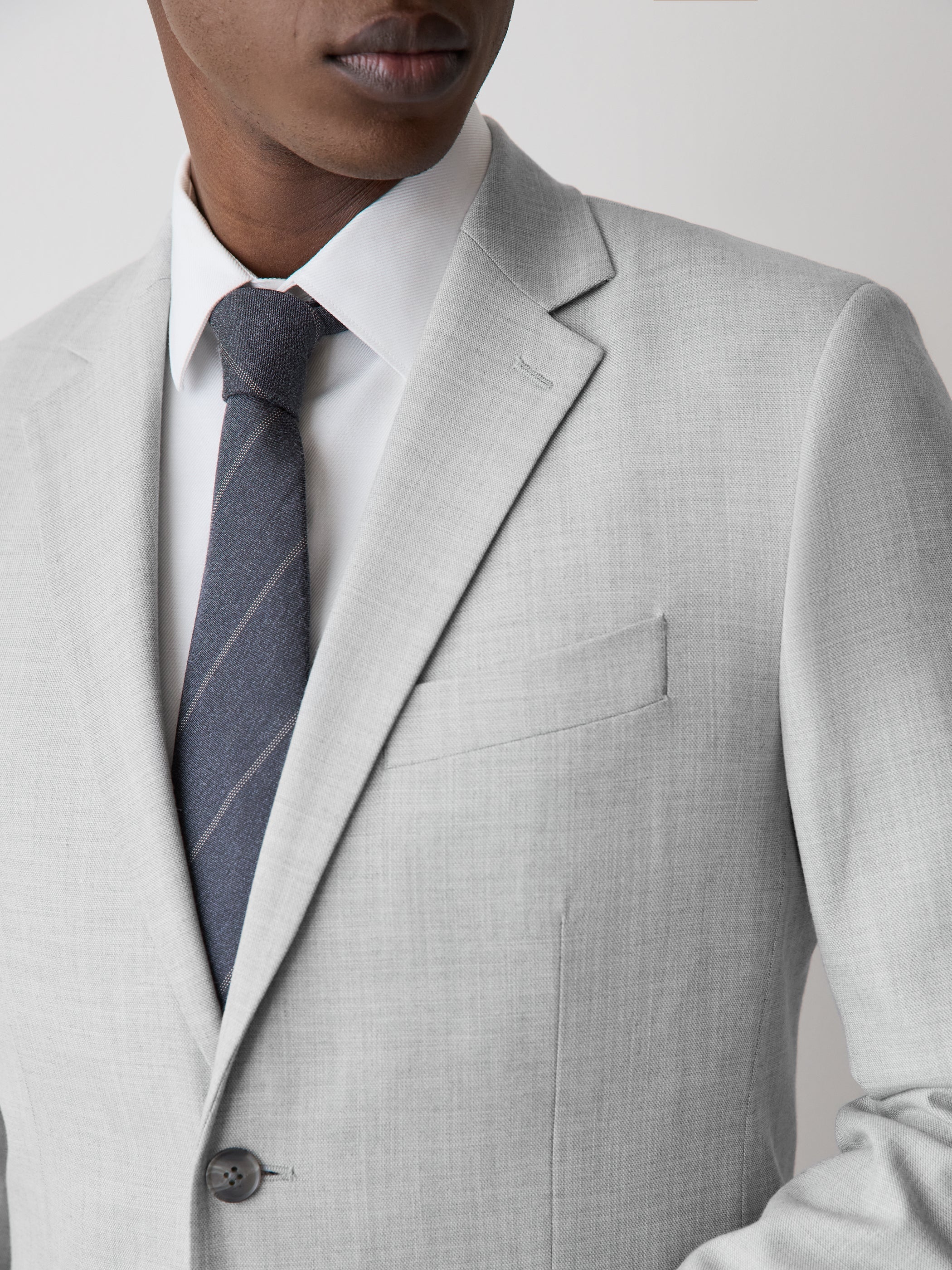 Essential Trailored Fit Light Grey Suit Blazer rw&co Special Offer