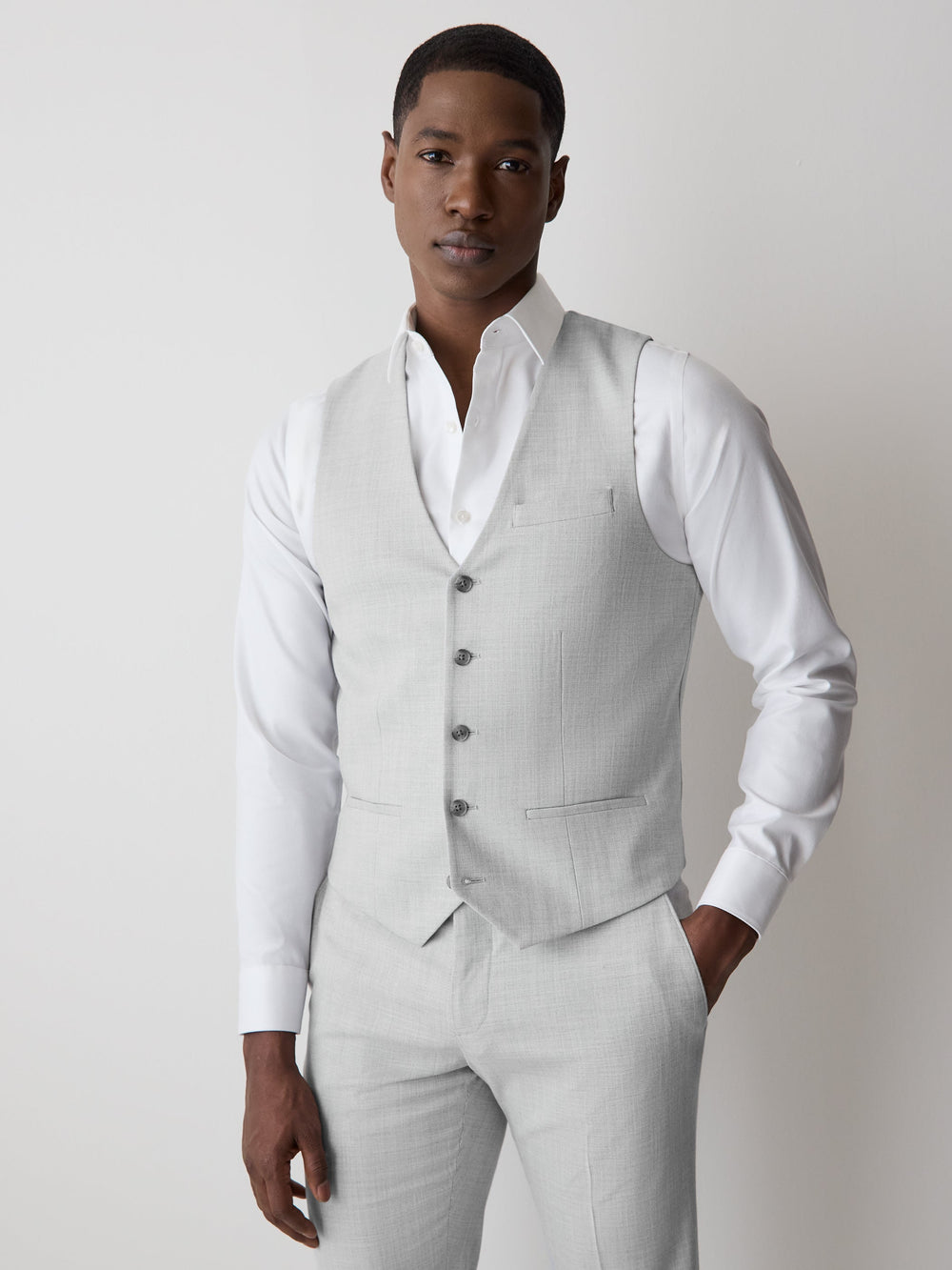 Essential Light Grey Suit Vest rw&co Exclusive Sale Price