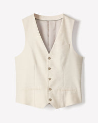Stretch Linen Suit Vest rw&co On Sale