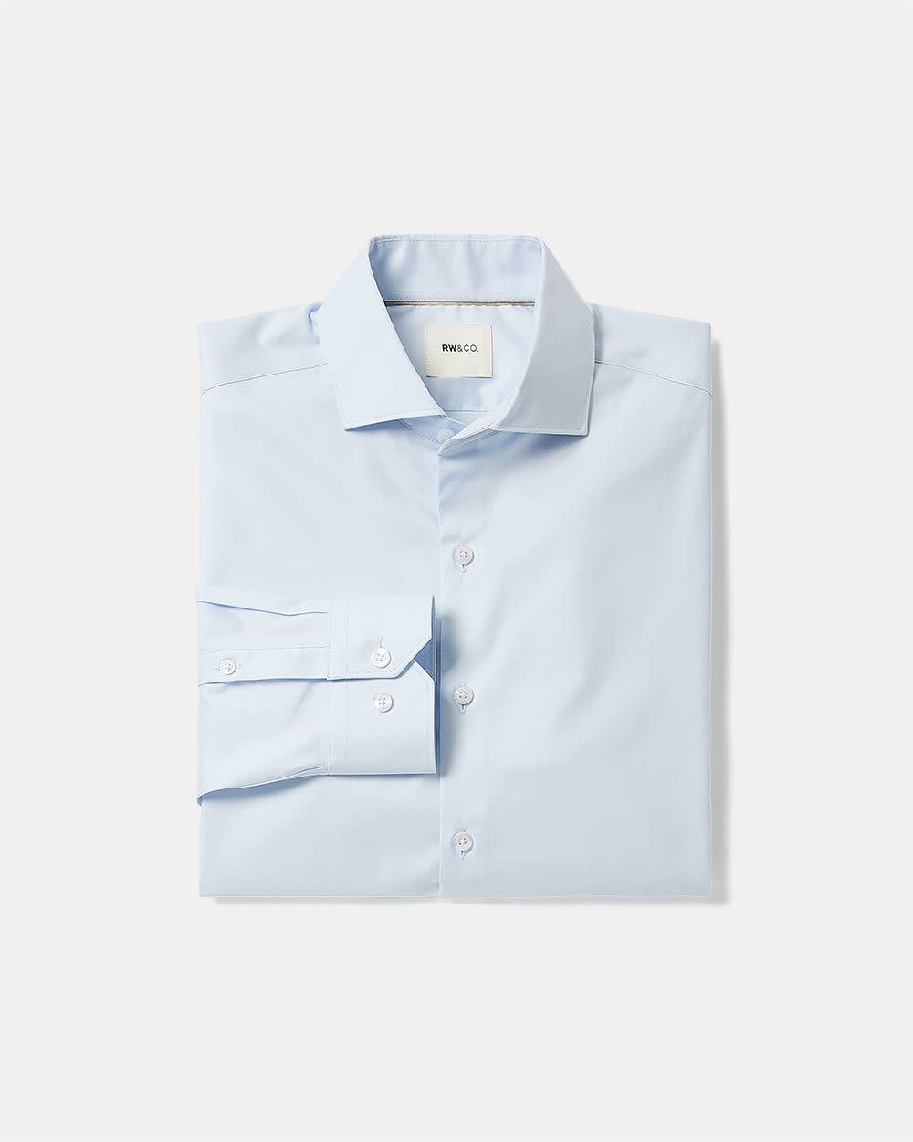 Slim Fit Solid Sateen Dress Shirt rw&co Limited Time Discount