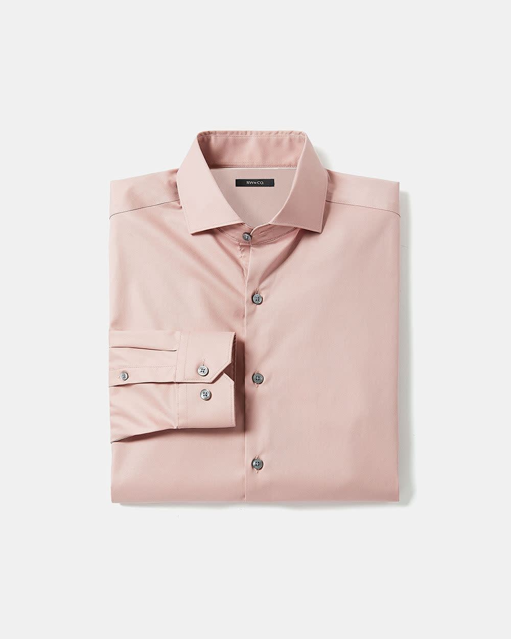 Slim Fit Solid Sateen Dress Shirt rw&co Limited Time Discount