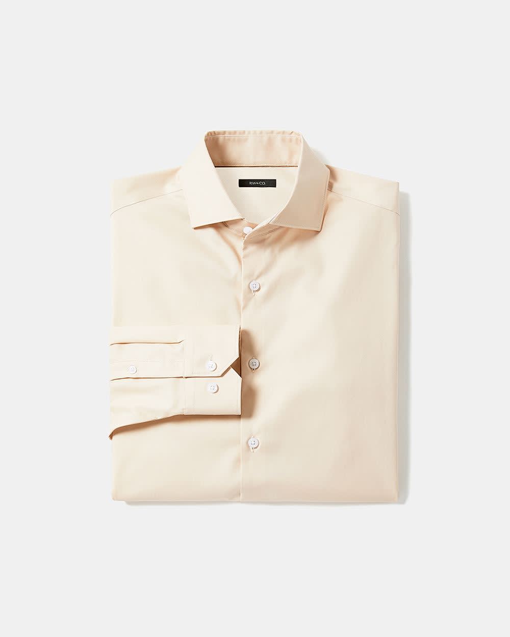 Slim Fit Solid Sateen Dress Shirt rw&co Limited Time Discount