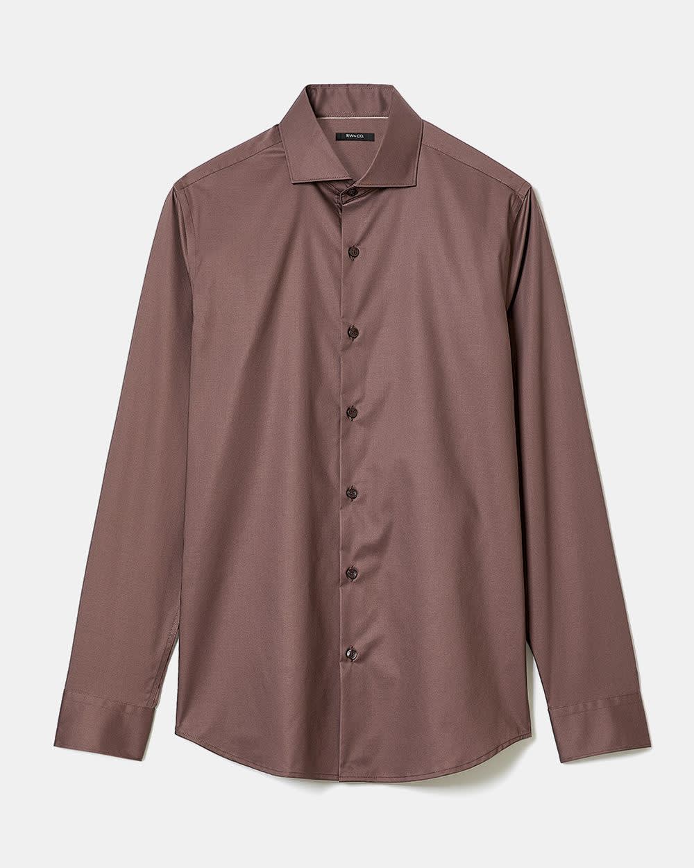 Slim Fit Solid Sateen Dress Shirt rw&co Limited Time Discount