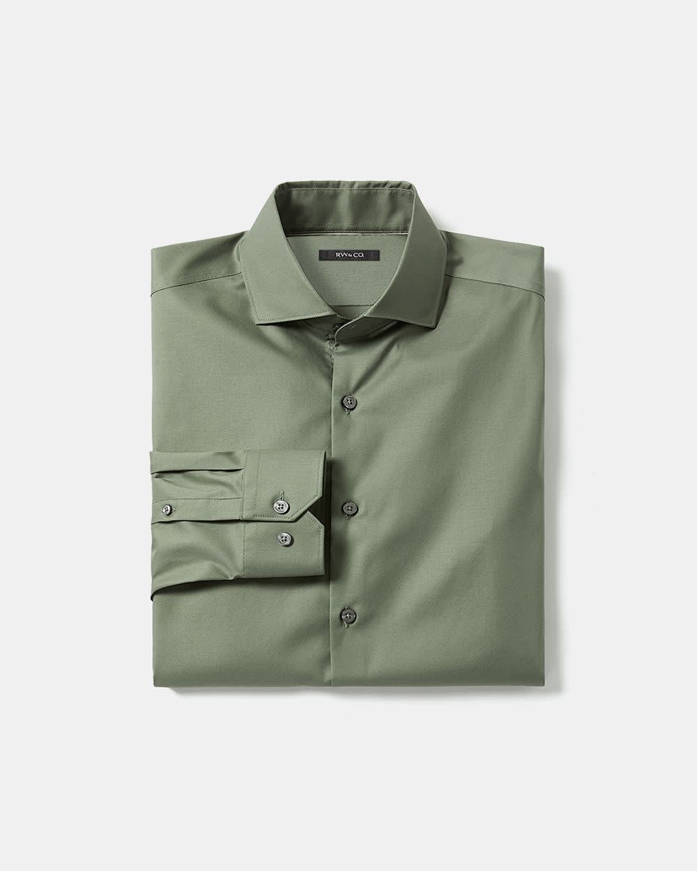 Slim Fit Solid Sateen Dress Shirt rw&co Limited Time Discount