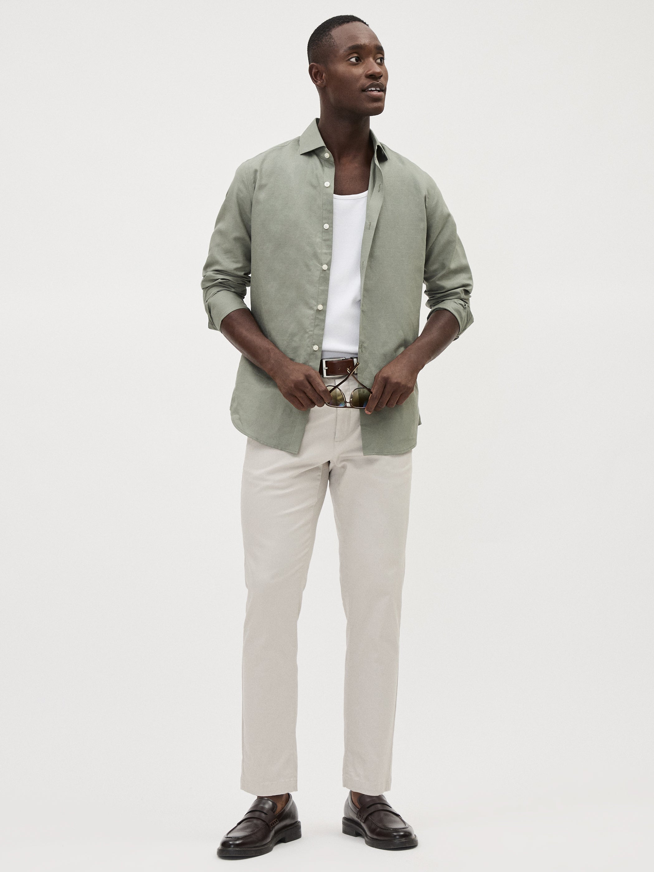 Tailored-Fit Linen Dress Shirt rw&co Great Value Deal
