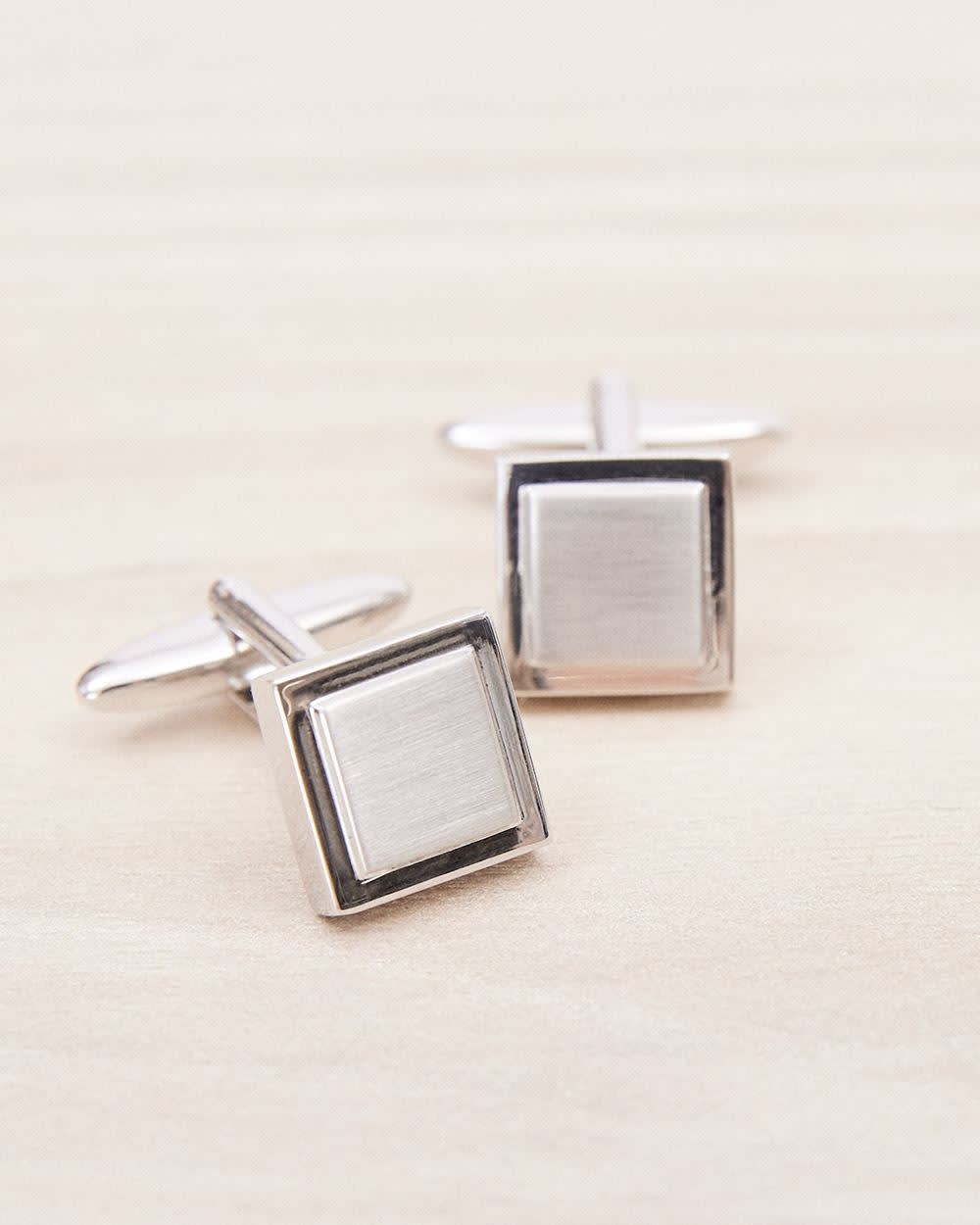 Square Matte Silver Cuff Links rw&co Special Offer