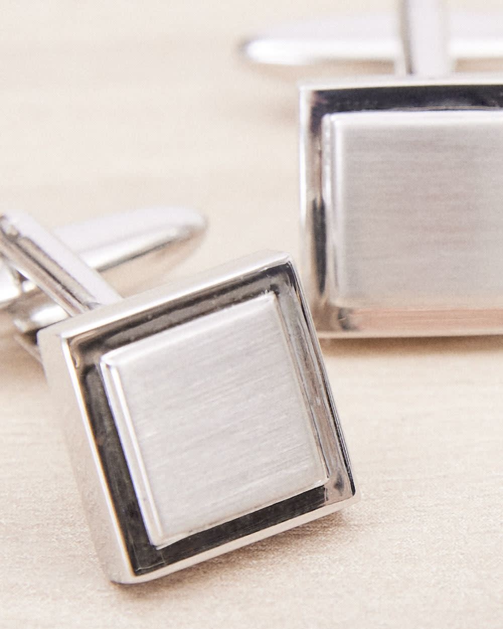 Square Matte Silver Cuff Links rw&co Special Offer