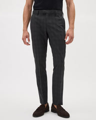 Slim-Fit Dark Grey Checkered Suit Pant rw&co Limited Time Discount