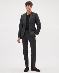 Slim-Fit Dark Grey Checkered Suit Pant rw&co Limited Time Discount