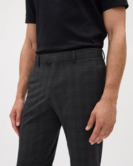 Slim-Fit Dark Grey Checkered Suit Pant rw&co Limited Time Discount